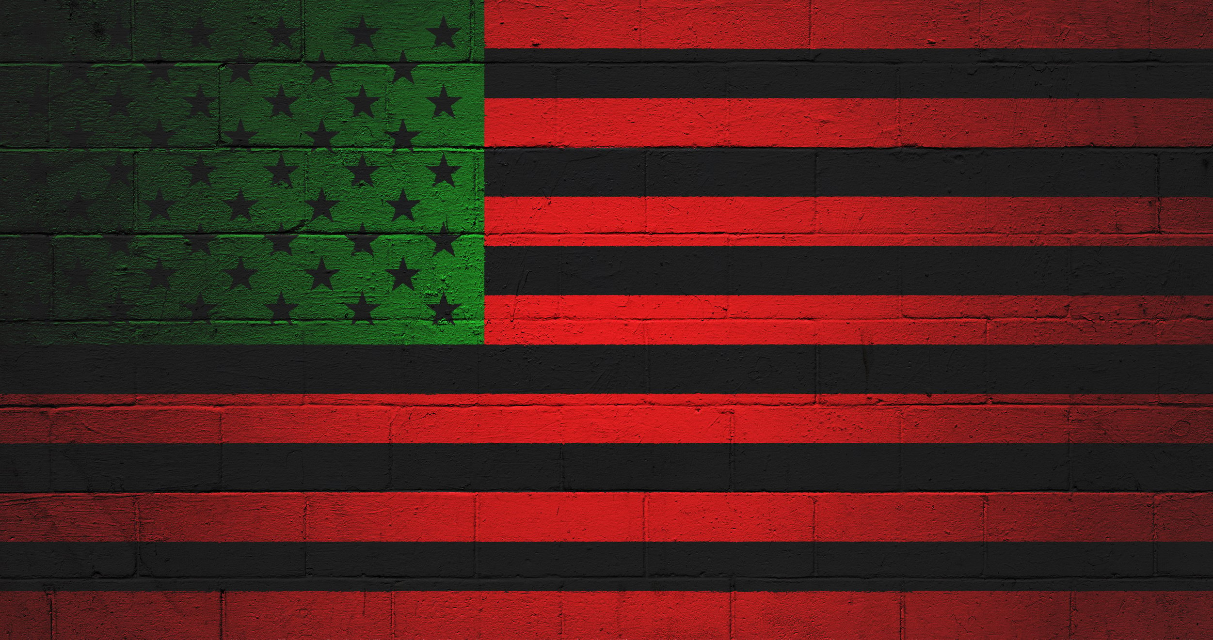 African American Flag painted on a wall